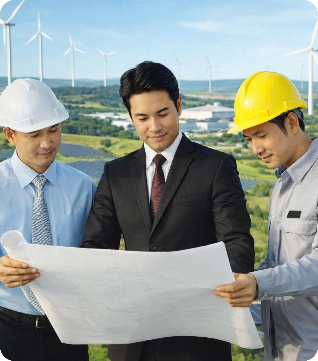 Chuyên gia Gecko đang trao đổi bản vẽ